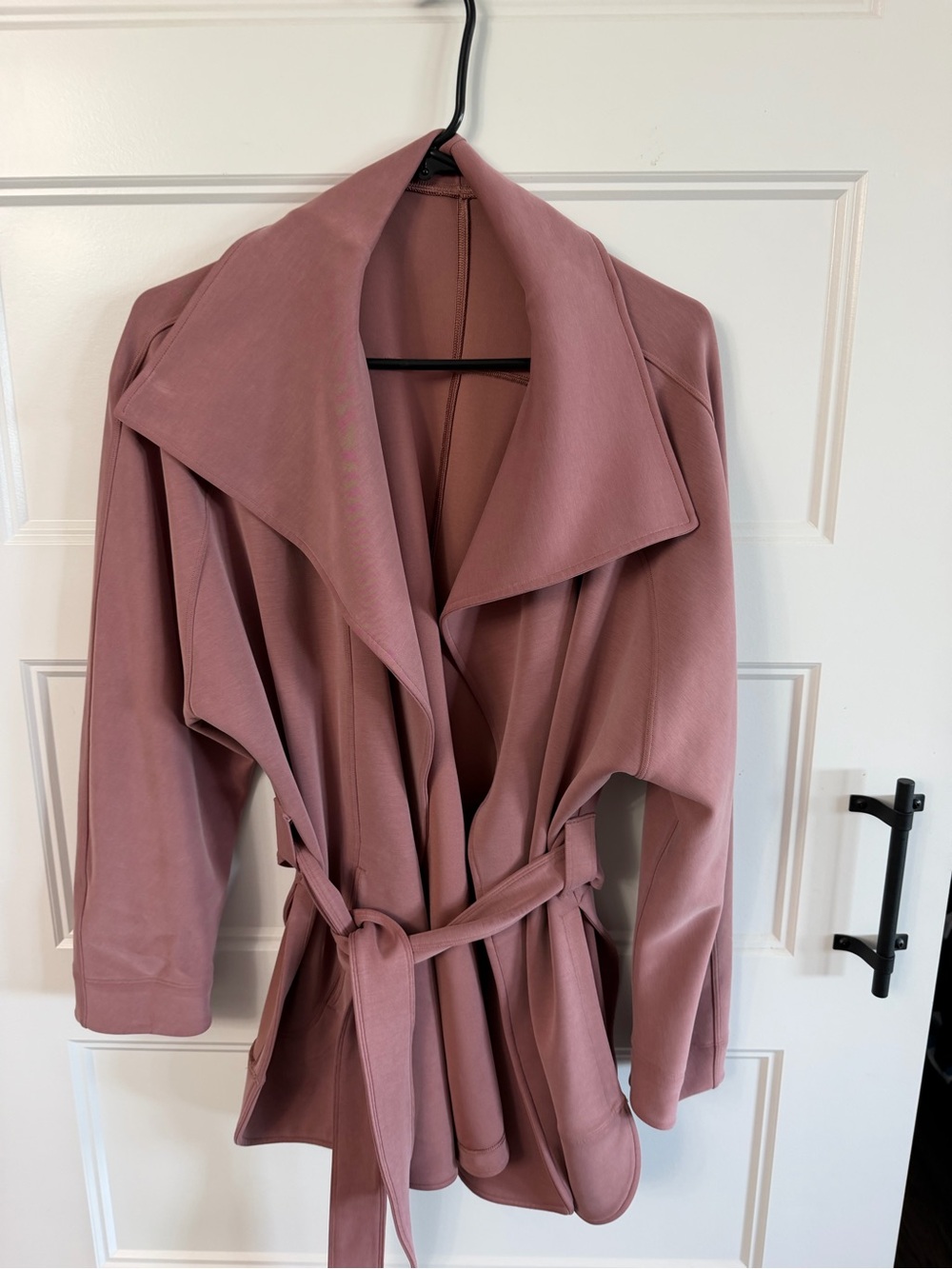lululemon athletica Rose Mauve Draped Belted Trench Coat